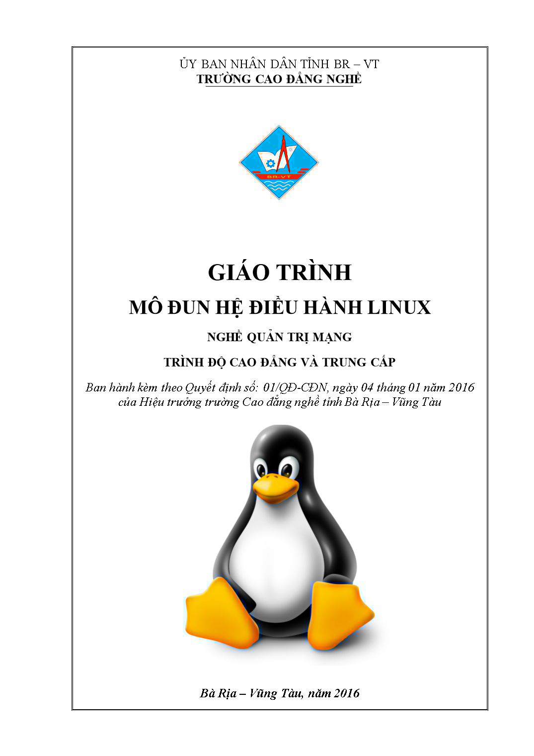 Giáo trình Mô đun Hệ điều hành Linux - Quản trị mạng trang 1