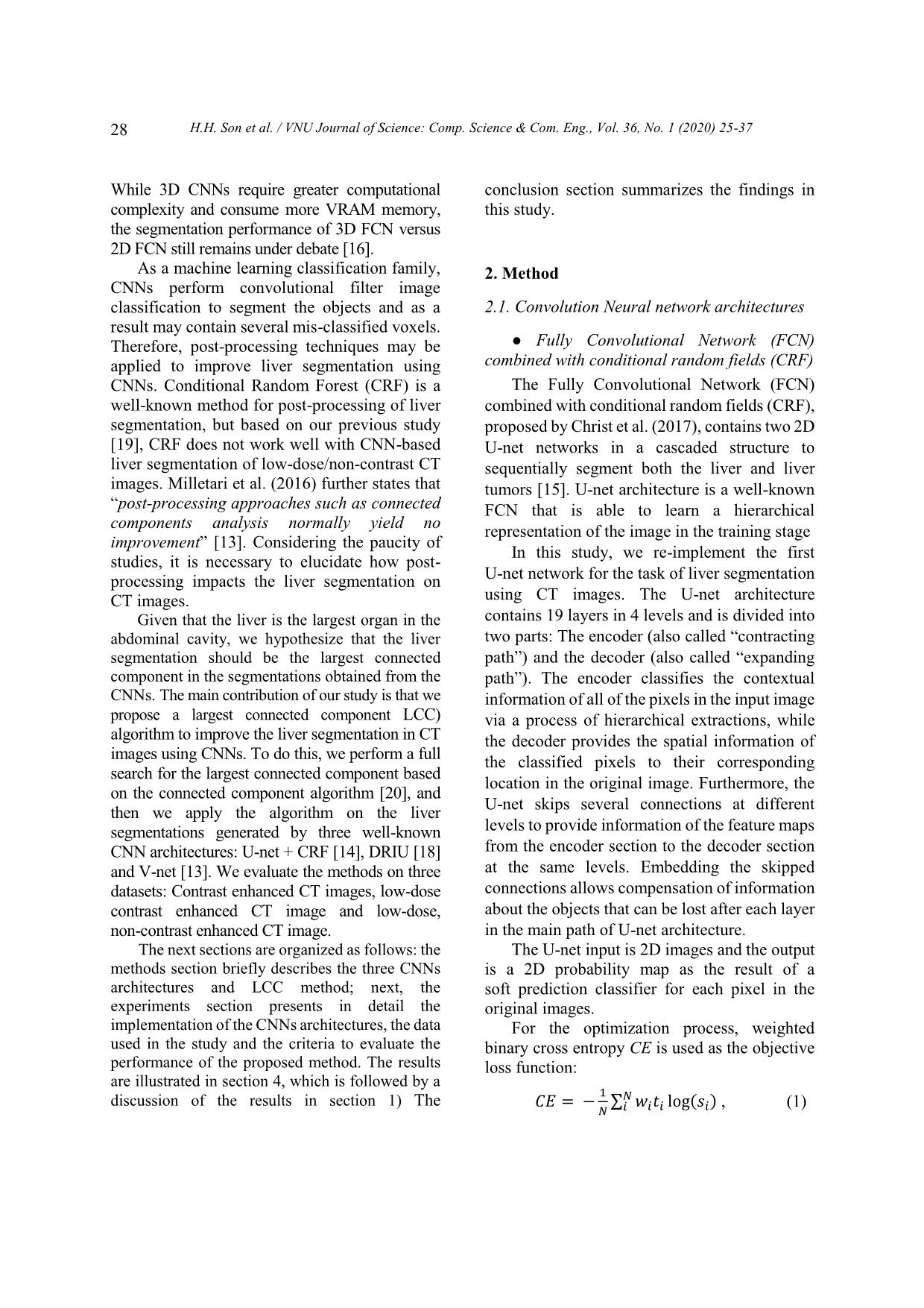 Liver segmentation on a variety of computed tomography (CT) images based on convolutional neural networks combined with connected components trang 4