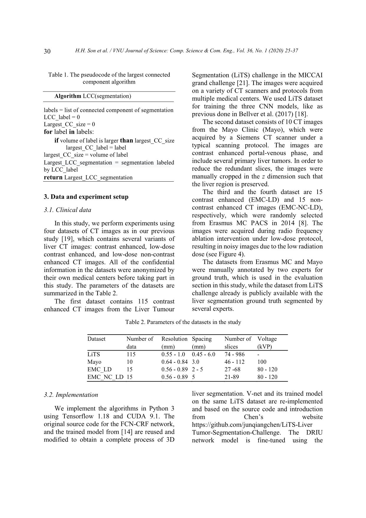 Liver segmentation on a variety of computed tomography (CT) images based on convolutional neural networks combined with connected components trang 6