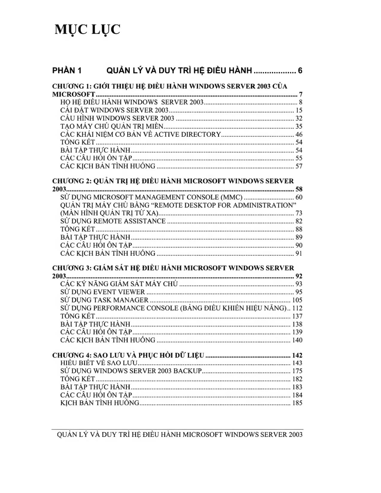 Giáo trình Quản lý và duy trì hệ điều hành Microsoft Windows Server 2003 (Phần 1) trang 2