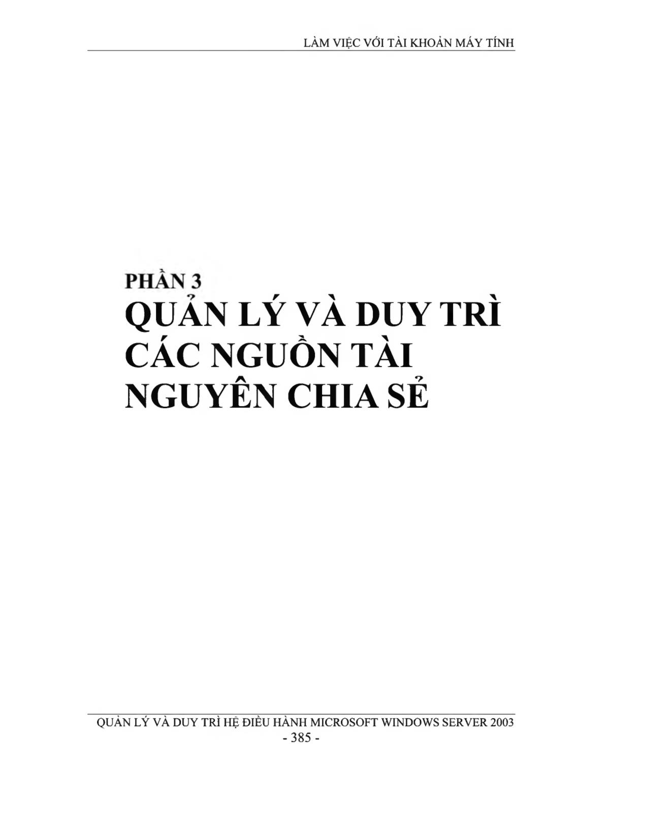 Giáo trình Quản lý và duy trì hệ điều hành Microsoft Windows Server 2003 (Phần 2) trang 1