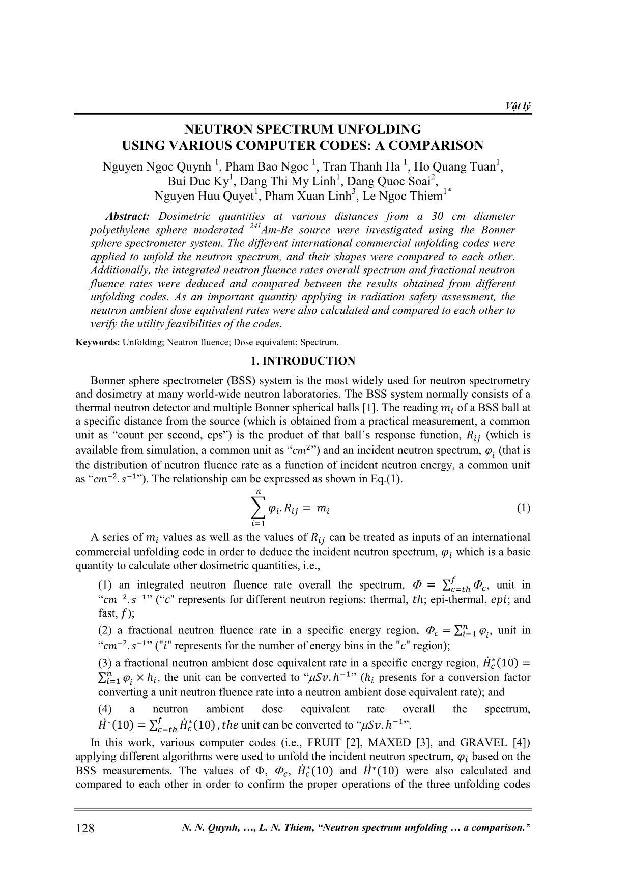 Neutron spectrum unfolding using various computer codes: A comparison trang 1