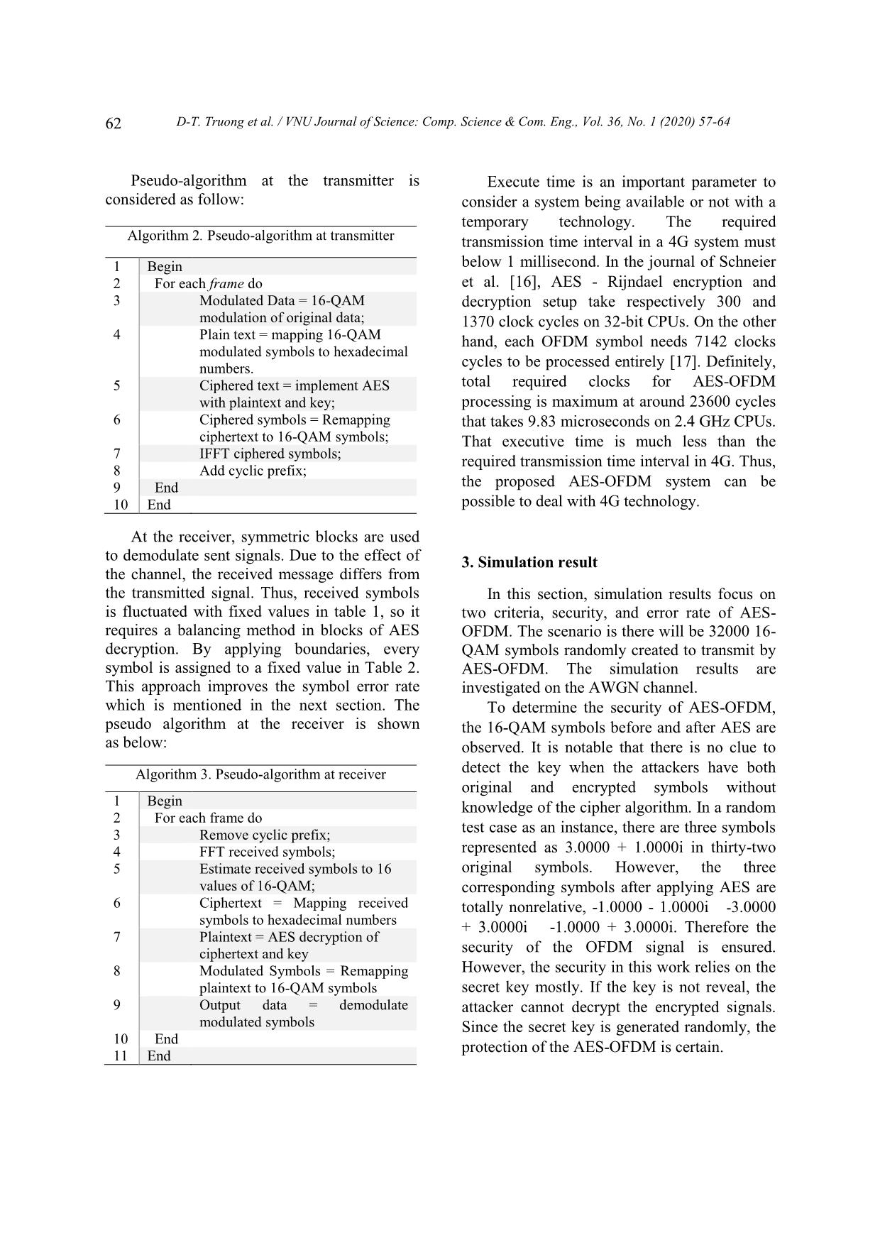 Performance of orthogonal frequency division multiplexing based advanced encryption standard trang 6