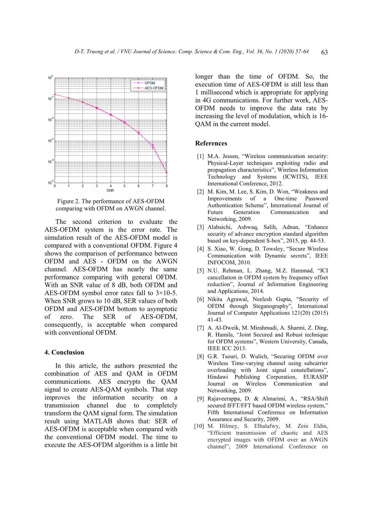 Performance of orthogonal frequency division multiplexing based advanced encryption standard trang 7