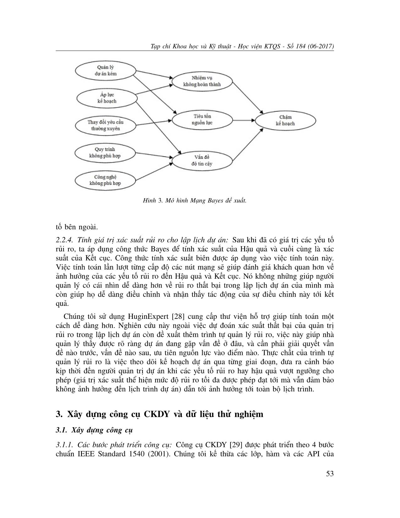 Phương pháp xác suất cải tiến sử dụng mạng bayes đánh giá rủi ro trong lập lịch dự án phần mềm trang 7