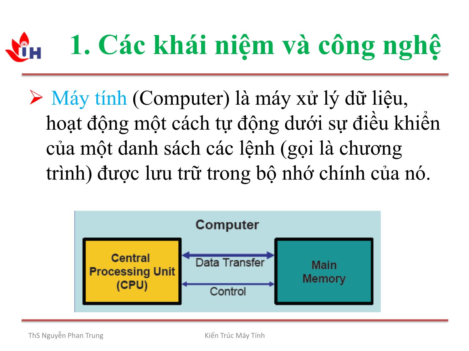 Bài giảng Kiến trúc máy tính - Chương 1: Tổng quan về kiến trúc máy tính - Nguyễn Phan Trung trang 7
