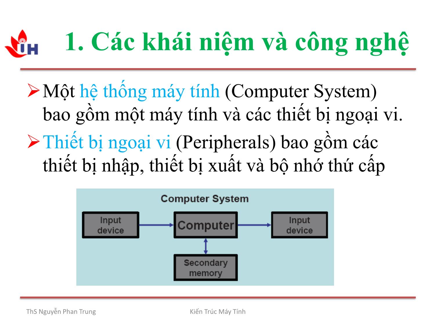Bài giảng Kiến trúc máy tính - Chương 1: Tổng quan về kiến trúc máy tính - Nguyễn Phan Trung trang 8