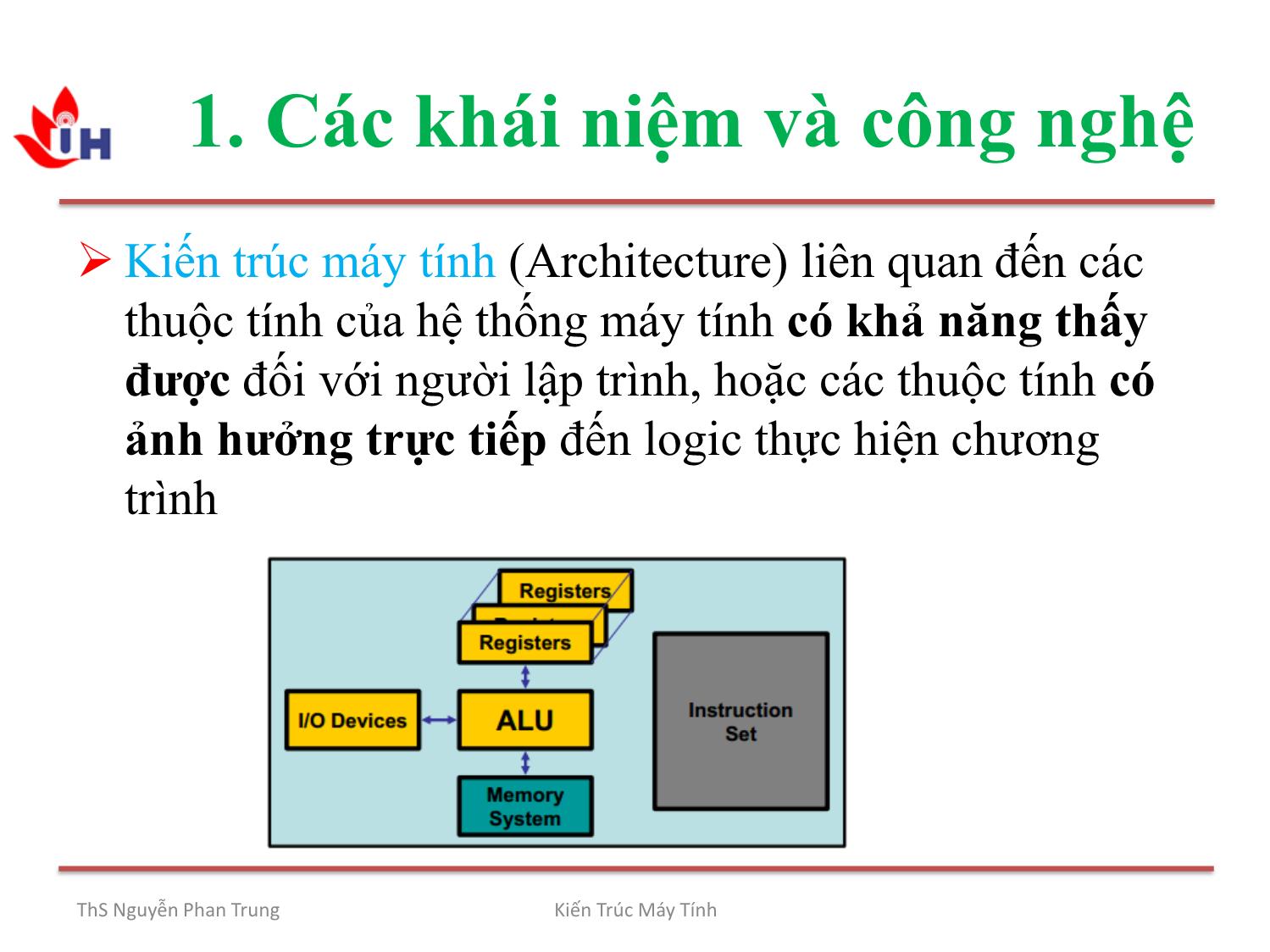 Bài giảng Kiến trúc máy tính - Chương 1: Tổng quan về kiến trúc máy tính - Nguyễn Phan Trung trang 9