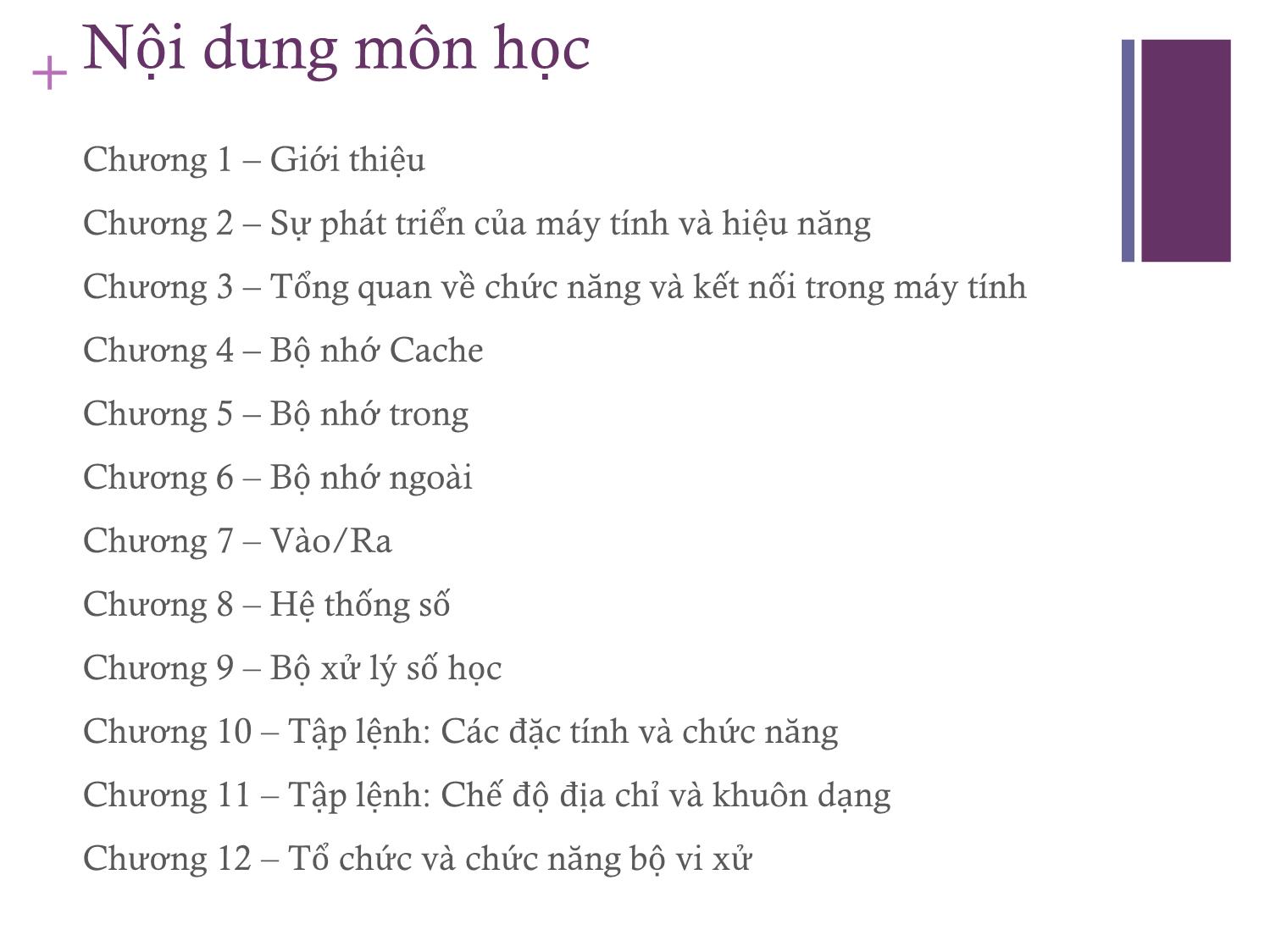 Bài giảng Kiến trúc máy tính - Chương 1: Giới thiệu - Nguyễn Thị Phương trang 3