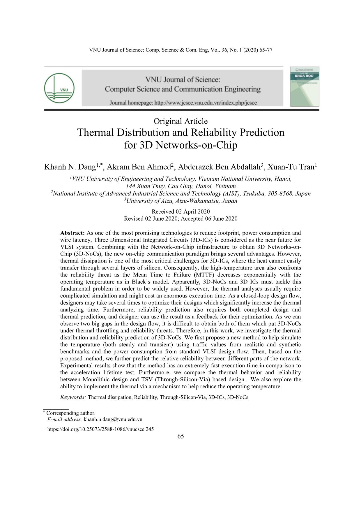 Thermal distribution and reliability prediction for 3D networks-on-chip trang 1