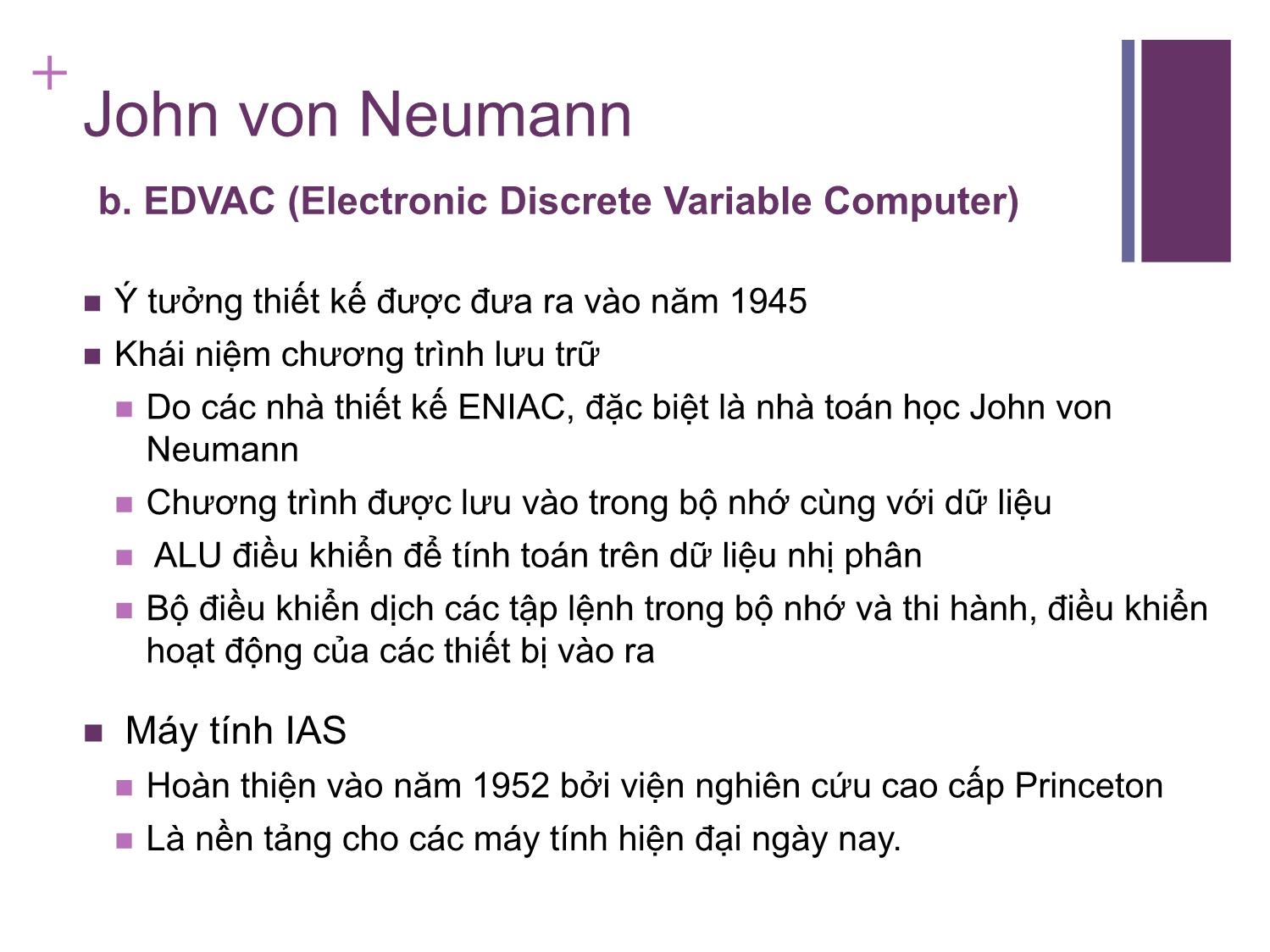 Bài giảng Kiến trúc máy tính - Chương 2: Lịch sử phát triển của máy tính - Nguyễn Hằng Phương trang 5