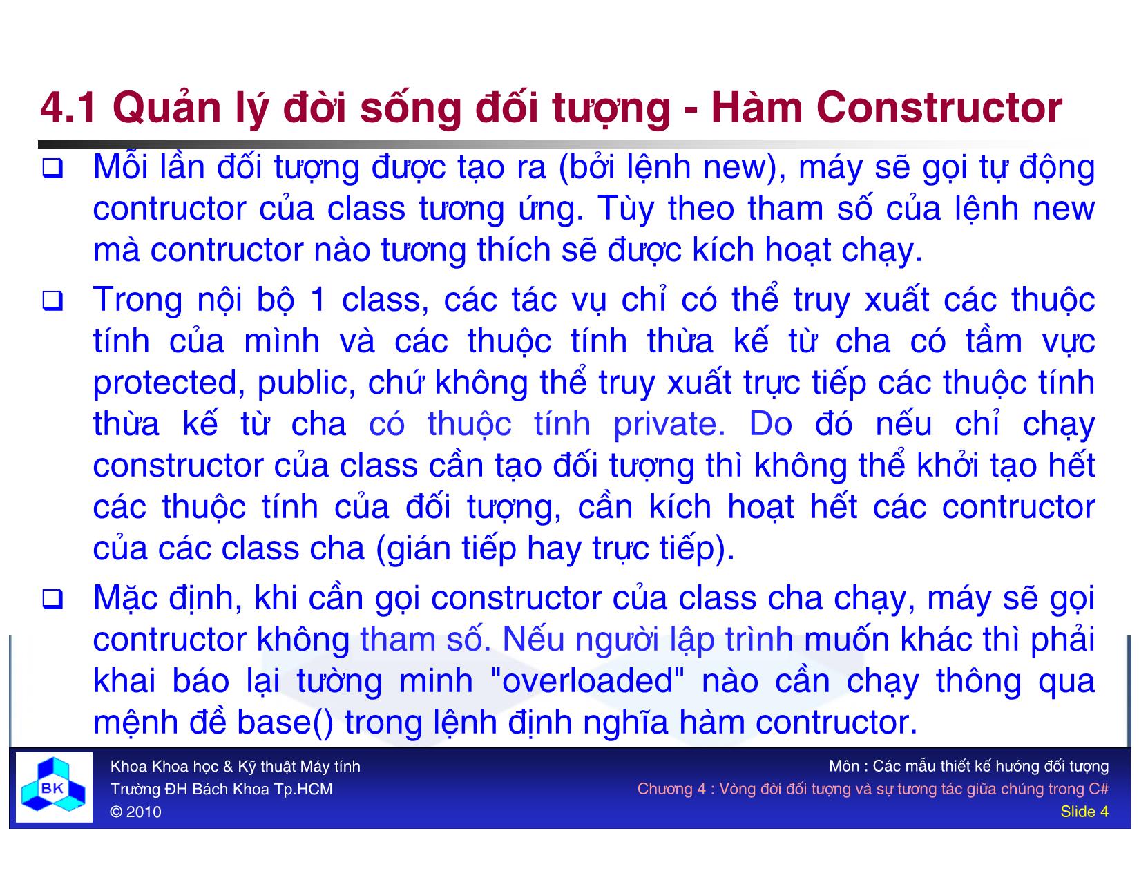 Bài giảng Các mẫu thiết kế hướng đối tượng - Chương 4: Vòng đời đối tượng và sự tương tác giữa chúng trang 4