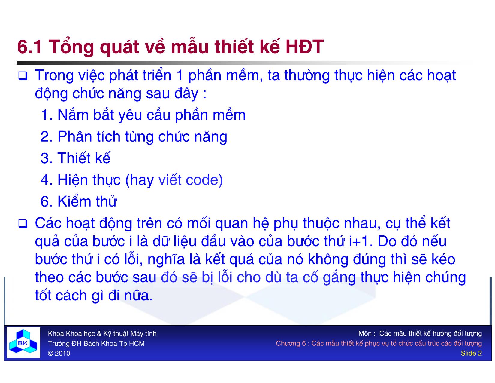 Bài giảng Các mẫu thiết kế hướng đối tượng - Chương 6: Các mẫu thiết kế phục vụ tổ chức cấu trúc các đối tượng trang 2