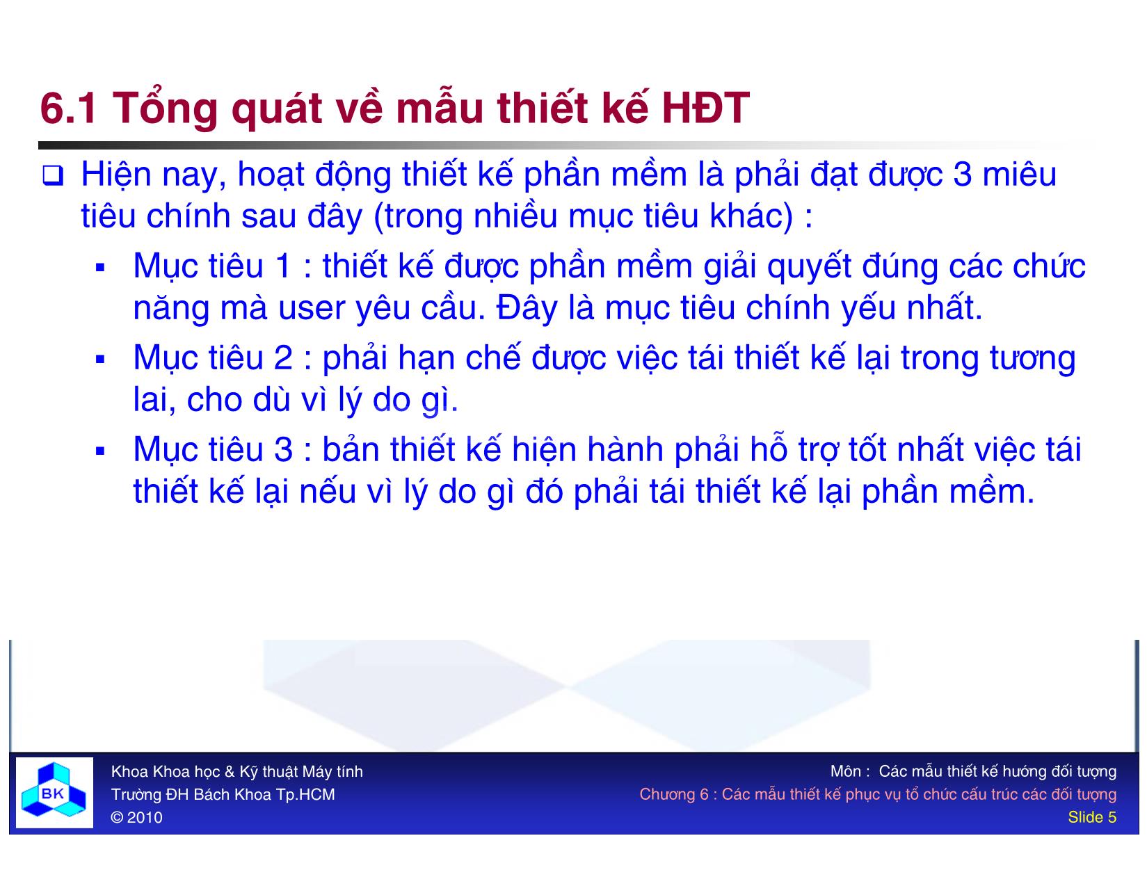 Bài giảng Các mẫu thiết kế hướng đối tượng - Chương 6: Các mẫu thiết kế phục vụ tổ chức cấu trúc các đối tượng trang 5