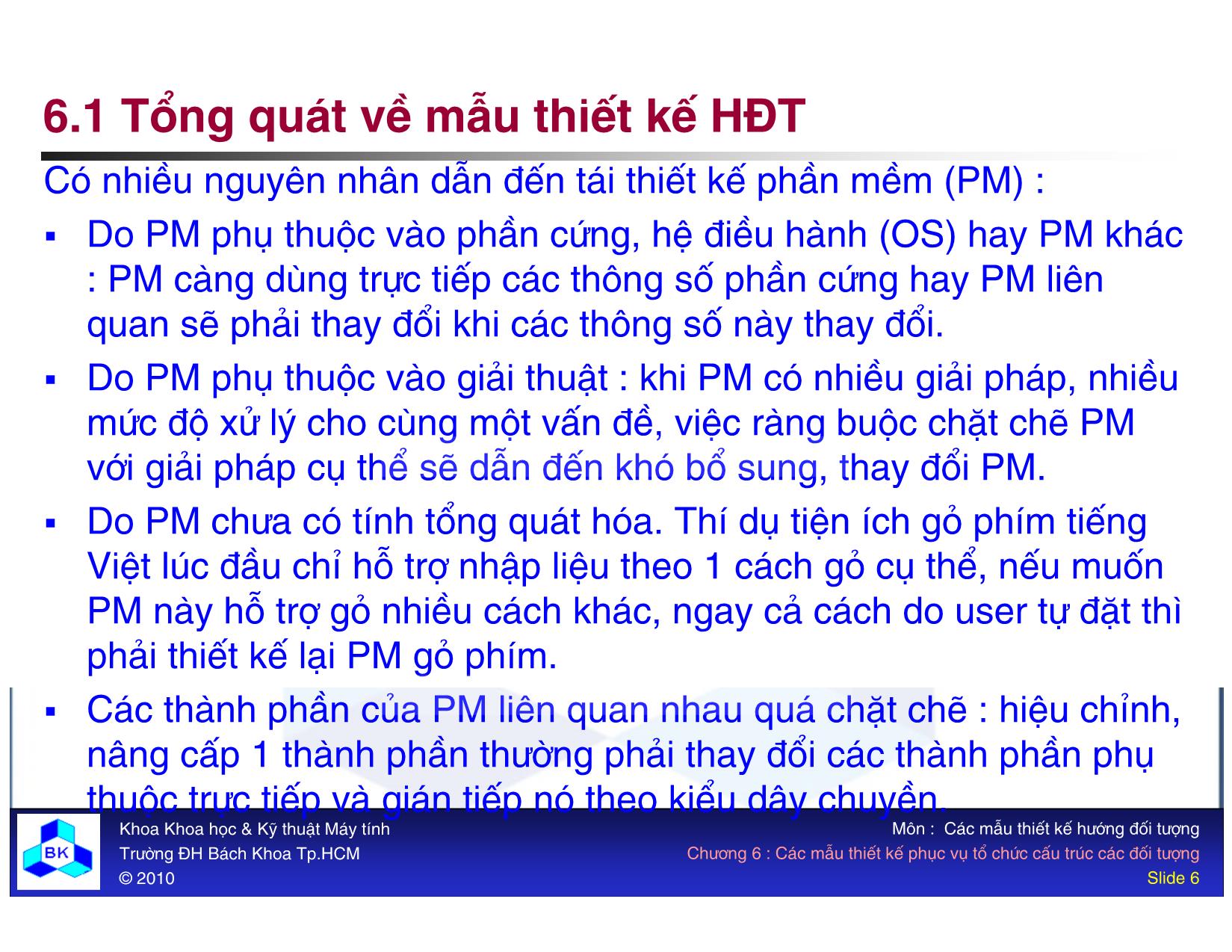 Bài giảng Các mẫu thiết kế hướng đối tượng - Chương 6: Các mẫu thiết kế phục vụ tổ chức cấu trúc các đối tượng trang 6