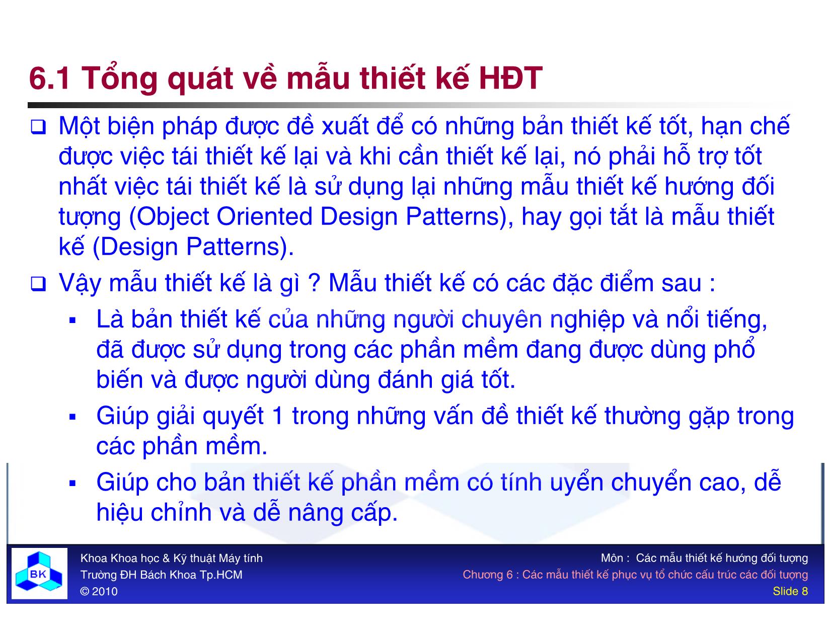 Bài giảng Các mẫu thiết kế hướng đối tượng - Chương 6: Các mẫu thiết kế phục vụ tổ chức cấu trúc các đối tượng trang 8