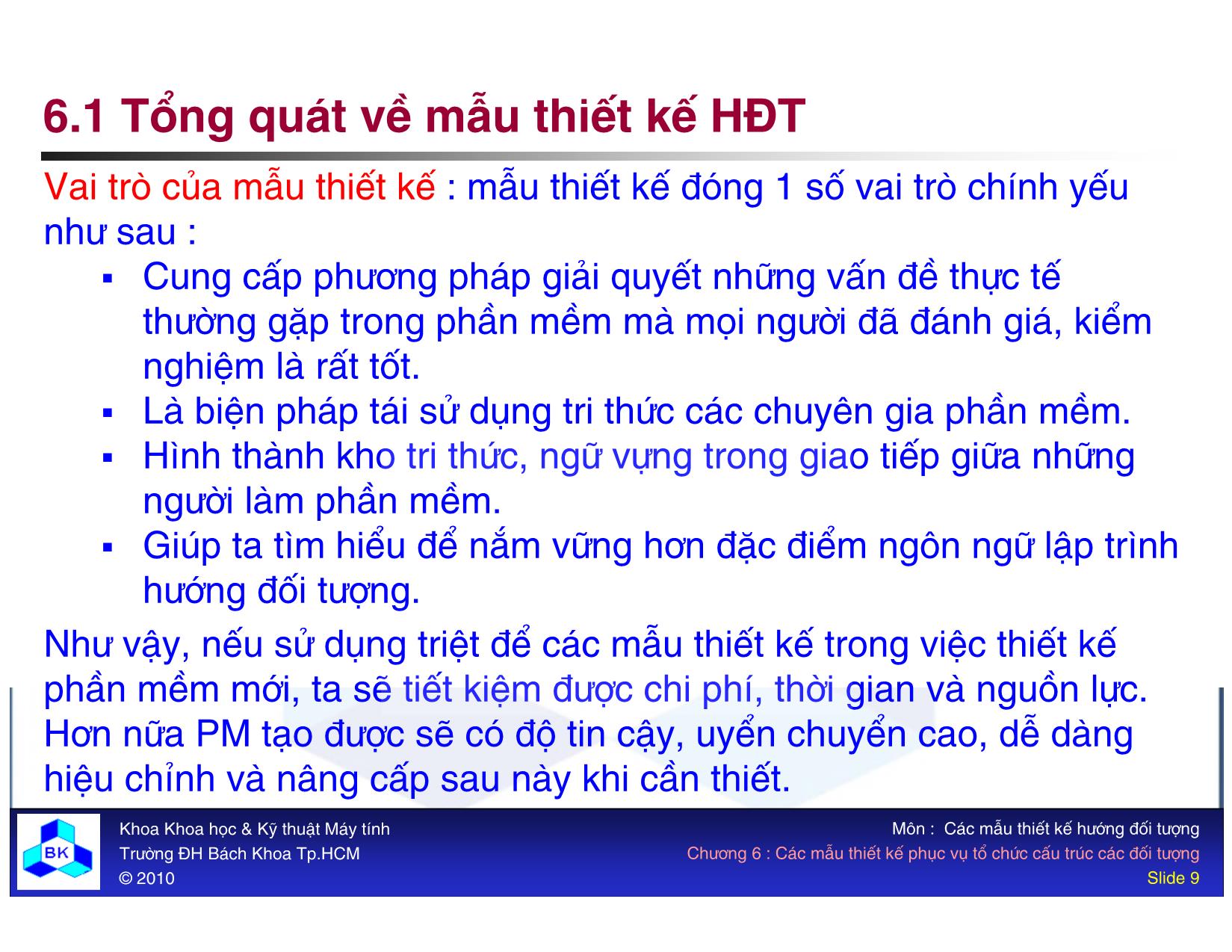 Bài giảng Các mẫu thiết kế hướng đối tượng - Chương 6: Các mẫu thiết kế phục vụ tổ chức cấu trúc các đối tượng trang 9