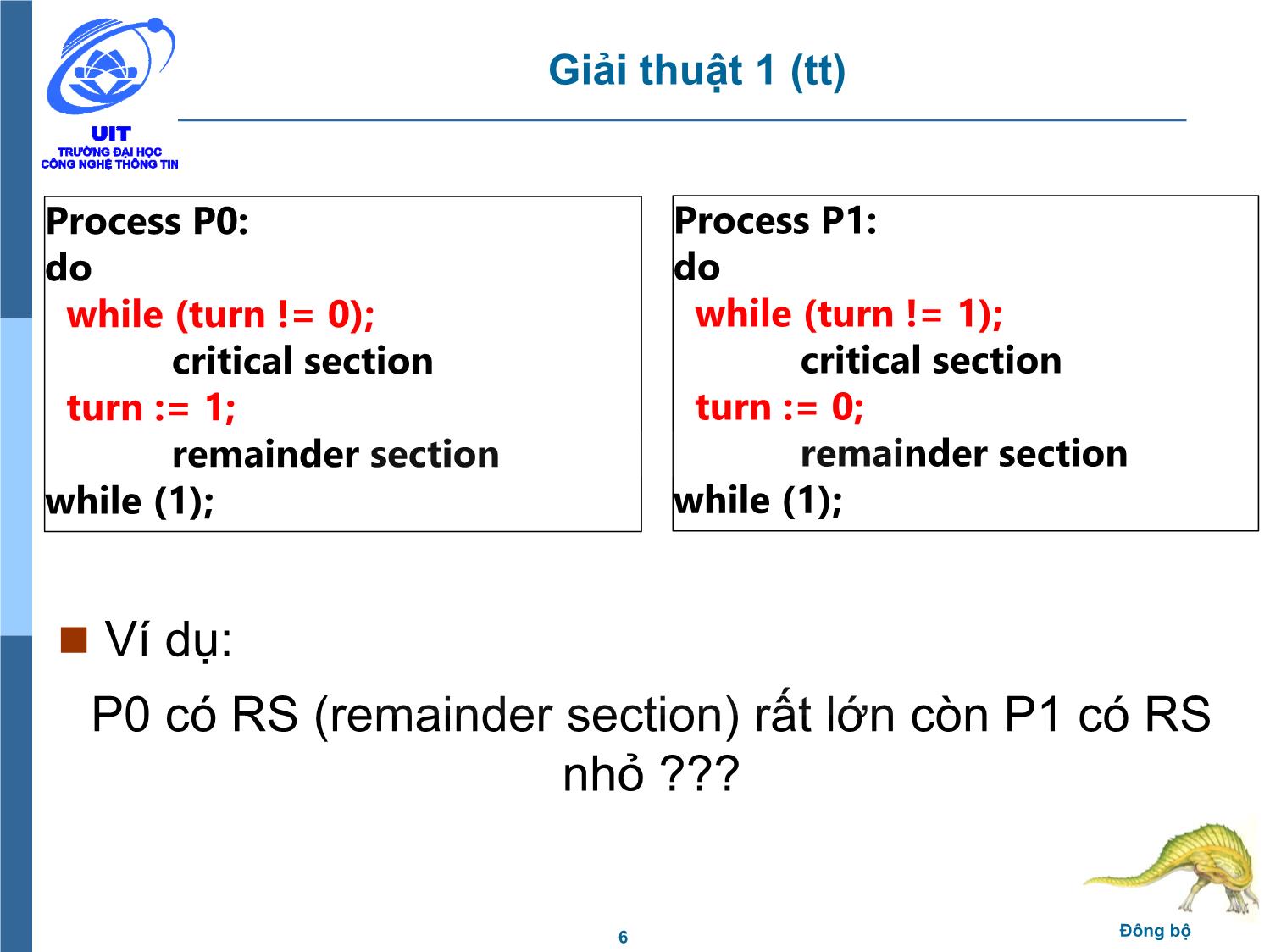 Bài giảng Hệ điều hành - Chương 5, Phần 2: Đồng bộ - Trần Thị Như Nguyệt trang 6