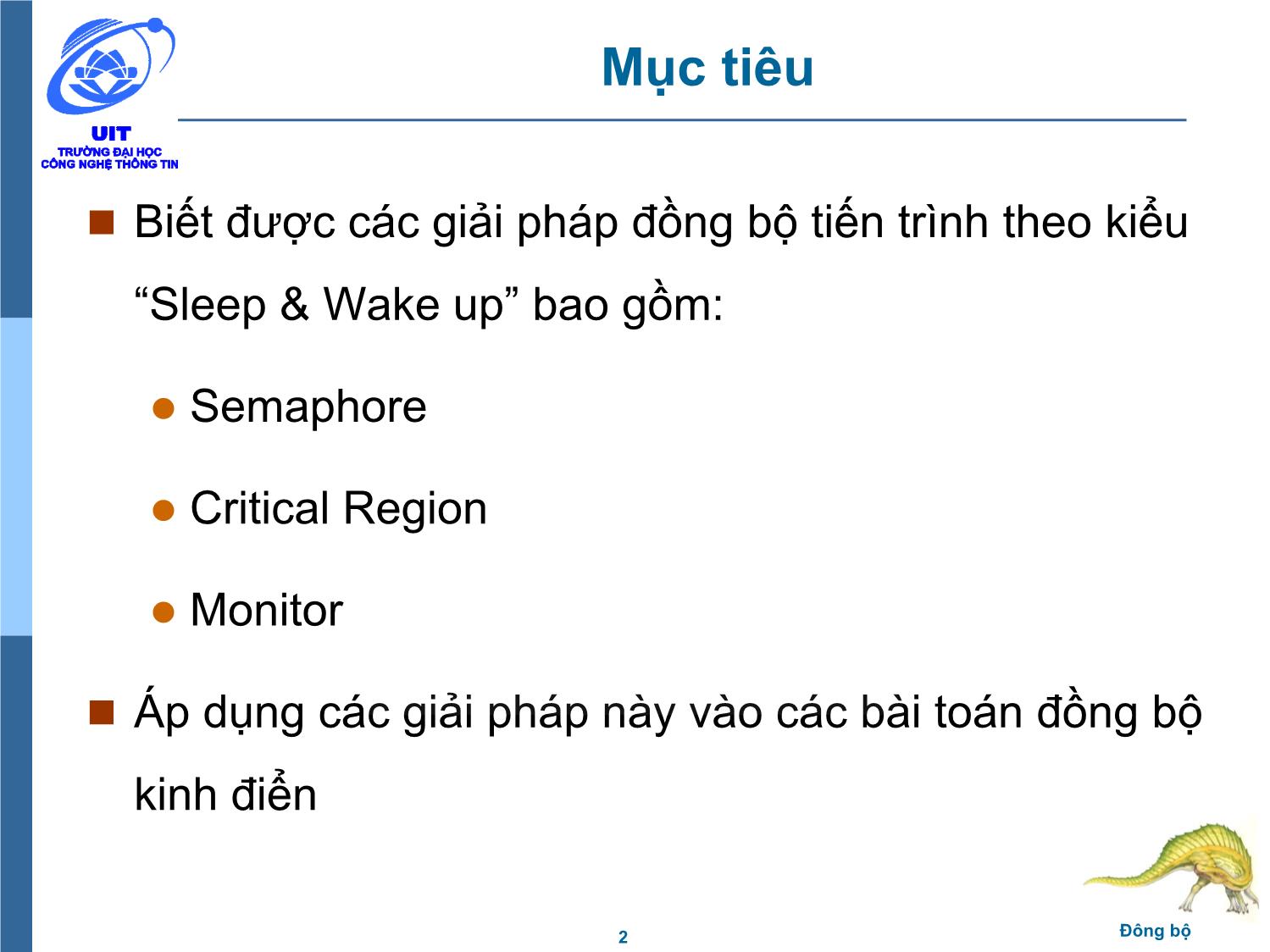 Bài giảng Hệ điều hành - Chương 5, Phần 3: Đồng bộ - Trần Thị Như Nguyệt trang 2