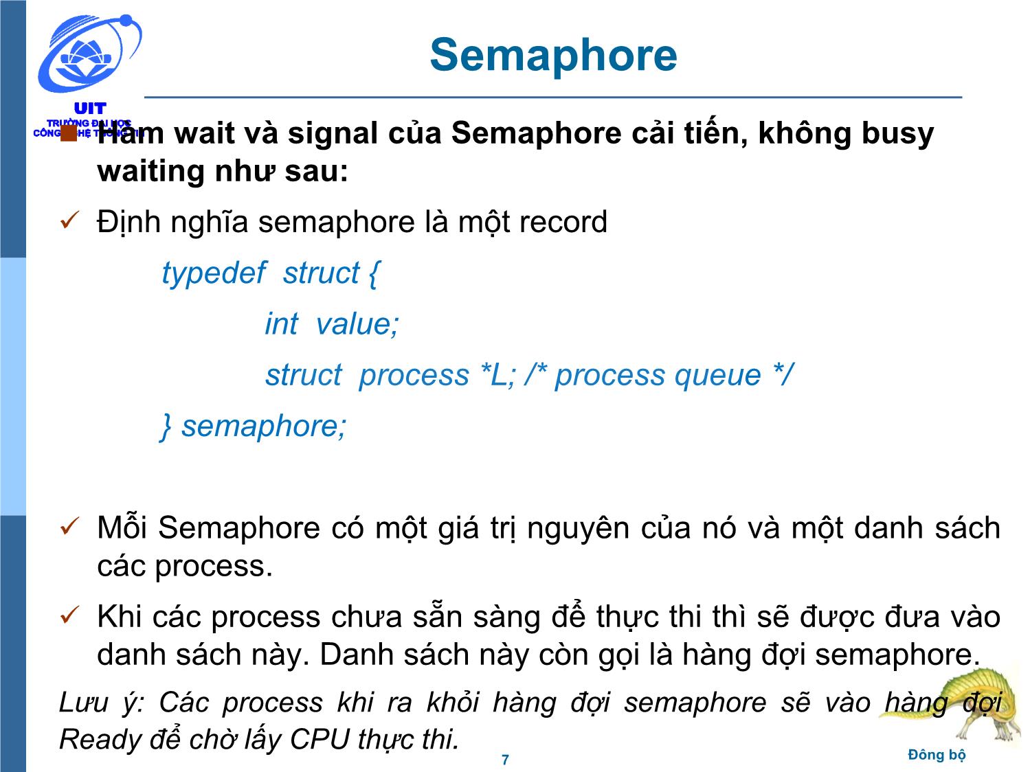 Bài giảng Hệ điều hành - Chương 5, Phần 3: Đồng bộ - Trần Thị Như Nguyệt trang 7