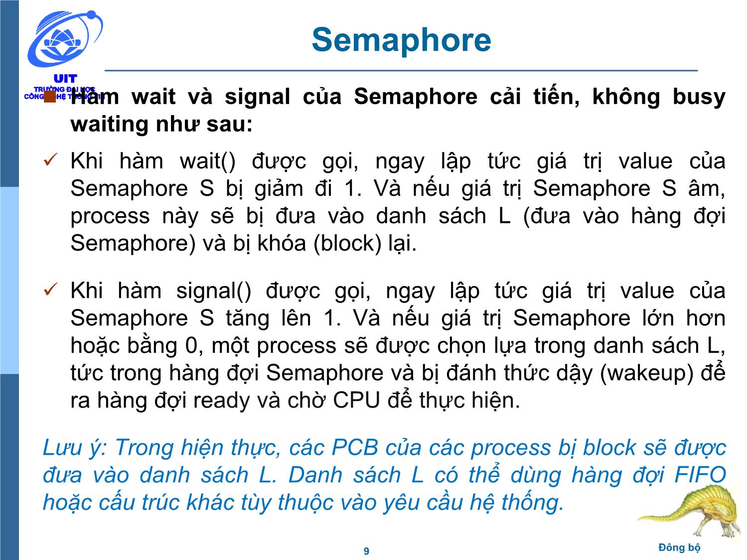 Bài giảng Hệ điều hành - Chương 5, Phần 3: Đồng bộ - Trần Thị Như Nguyệt trang 9