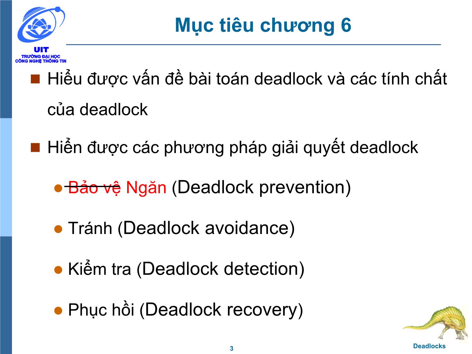 Bài giảng Hệ điều hành - Chương 6, Phần 1: Deadlocks - Trần Thị Như Nguyệt trang 3