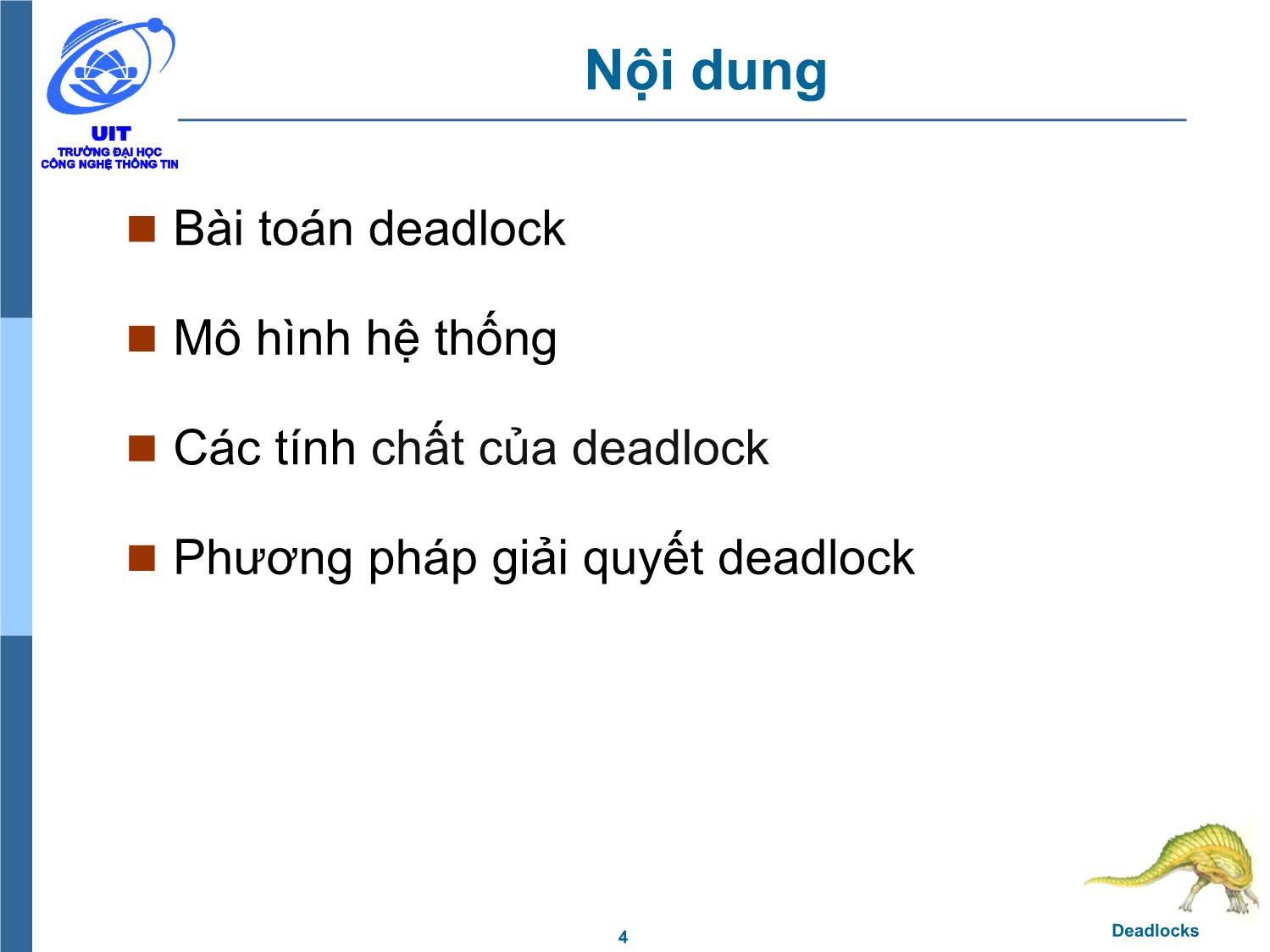 Bài giảng Hệ điều hành - Chương 6, Phần 1: Deadlocks - Trần Thị Như Nguyệt trang 4