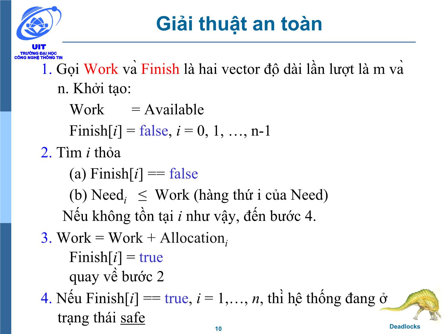 Bài giảng Hệ điều hành - Chương 6, Phần 2: Deadlocks - Trần Thị Như Nguyệt trang 10