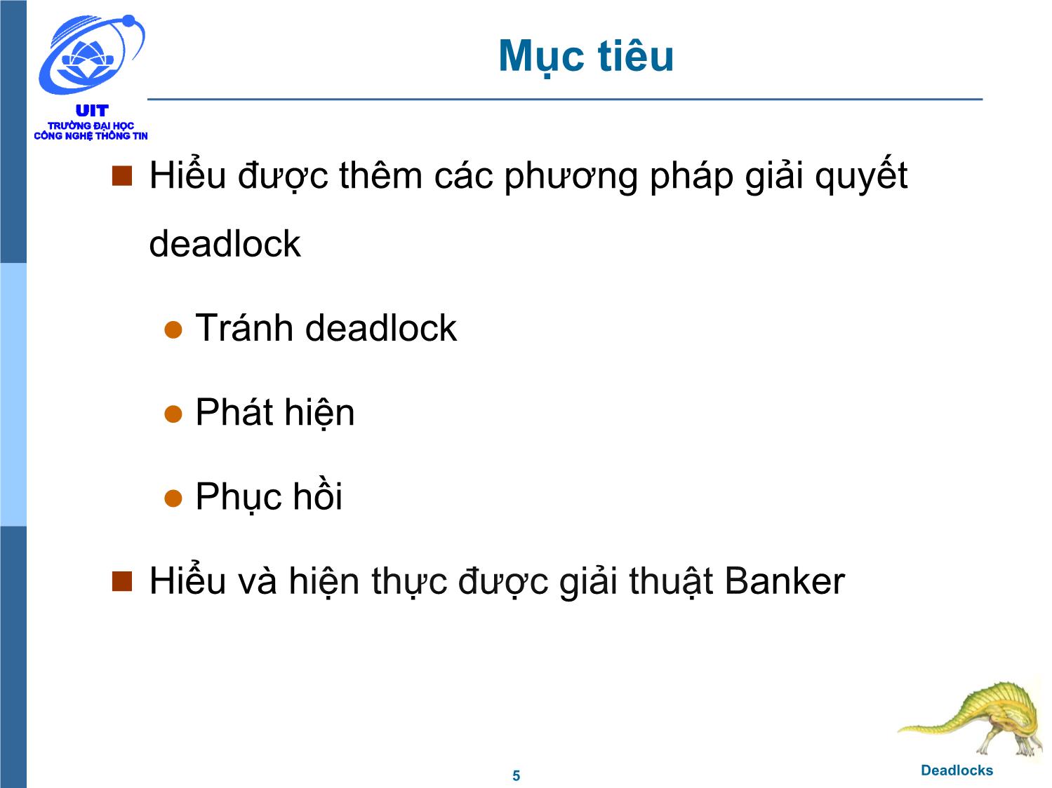 Bài giảng Hệ điều hành - Chương 6, Phần 2: Deadlocks - Trần Thị Như Nguyệt trang 5