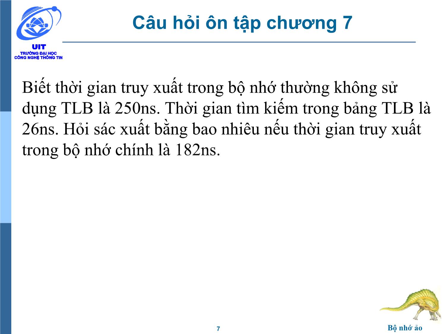 Bài giảng Hệ điều hành - Chương 8: Bộ nhớ ảo - Trần Thị Như Nguyệt trang 7