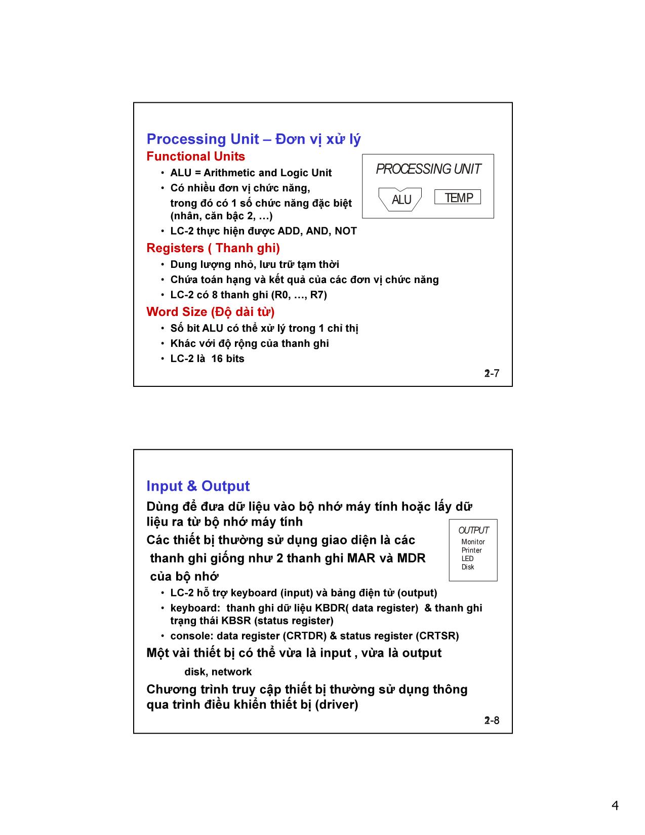 Bài giảng Kiến trúc máy tính - Chương 4: Đại cương về kiến trúc máy tính trang 4