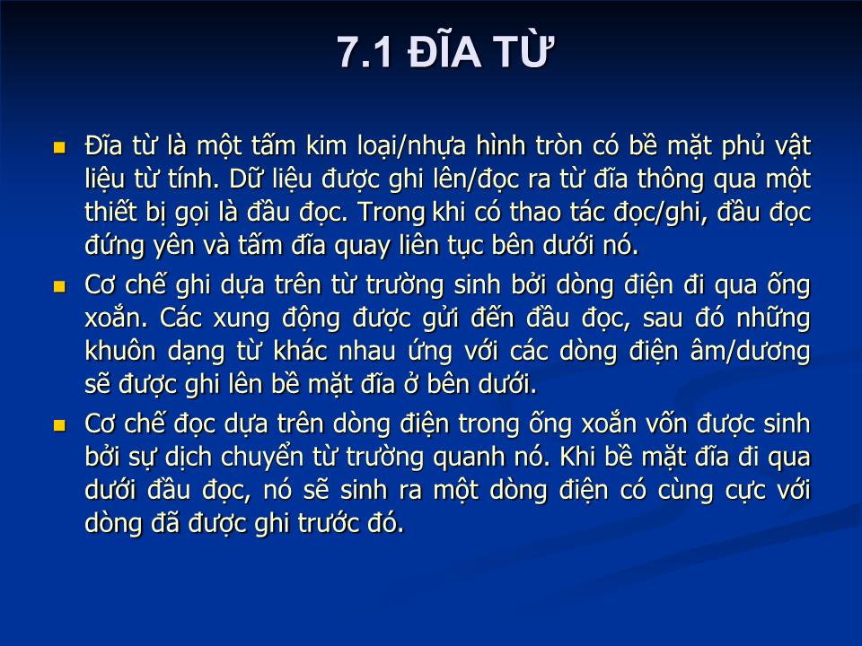 Bài giảng Kiến trúc máy tính - Chương 7: Bộ nhớ ngoài trang 4