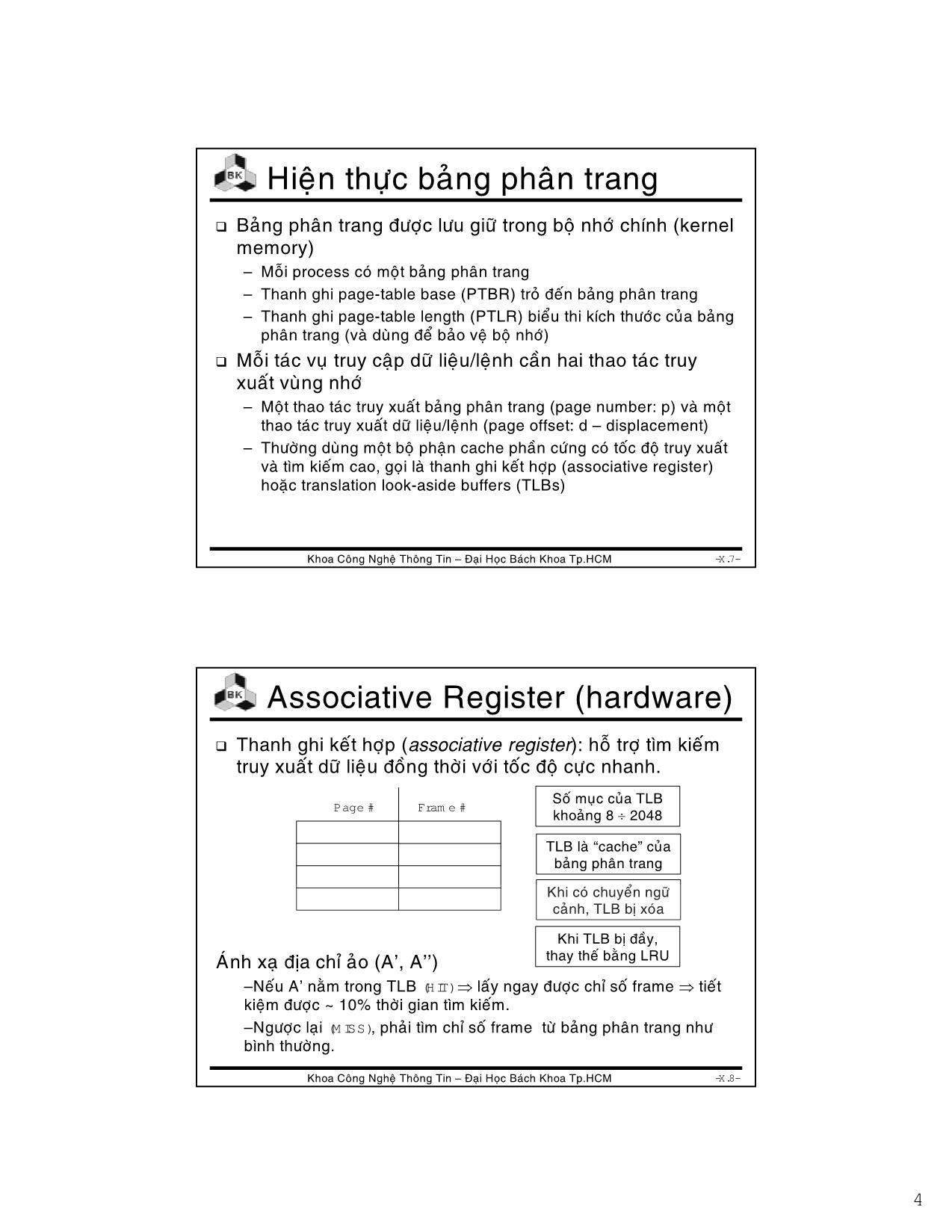 Bài giảng Hệ điều hành - Chương 7: Virtual memory - Lê Ngọc Minh trang 4