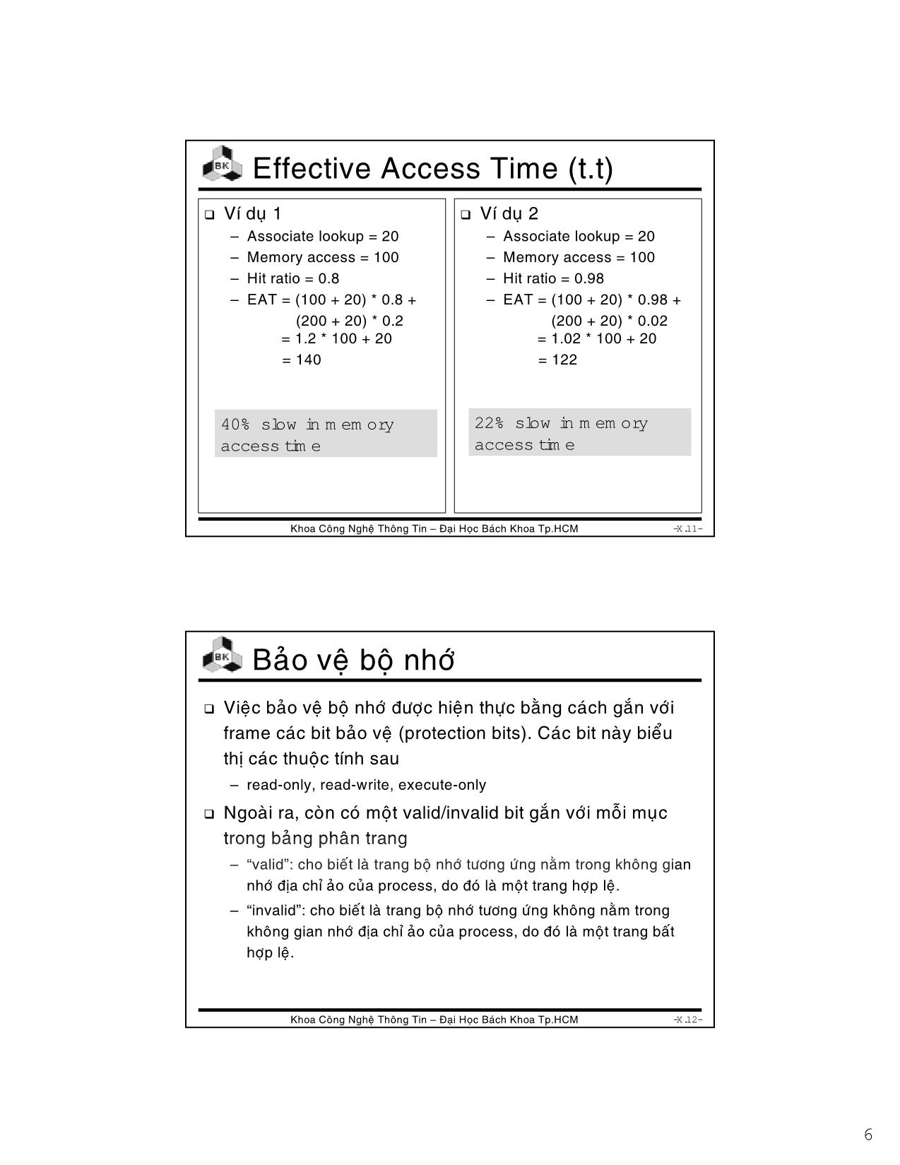 Bài giảng Hệ điều hành - Chương 7: Virtual memory - Lê Ngọc Minh trang 6