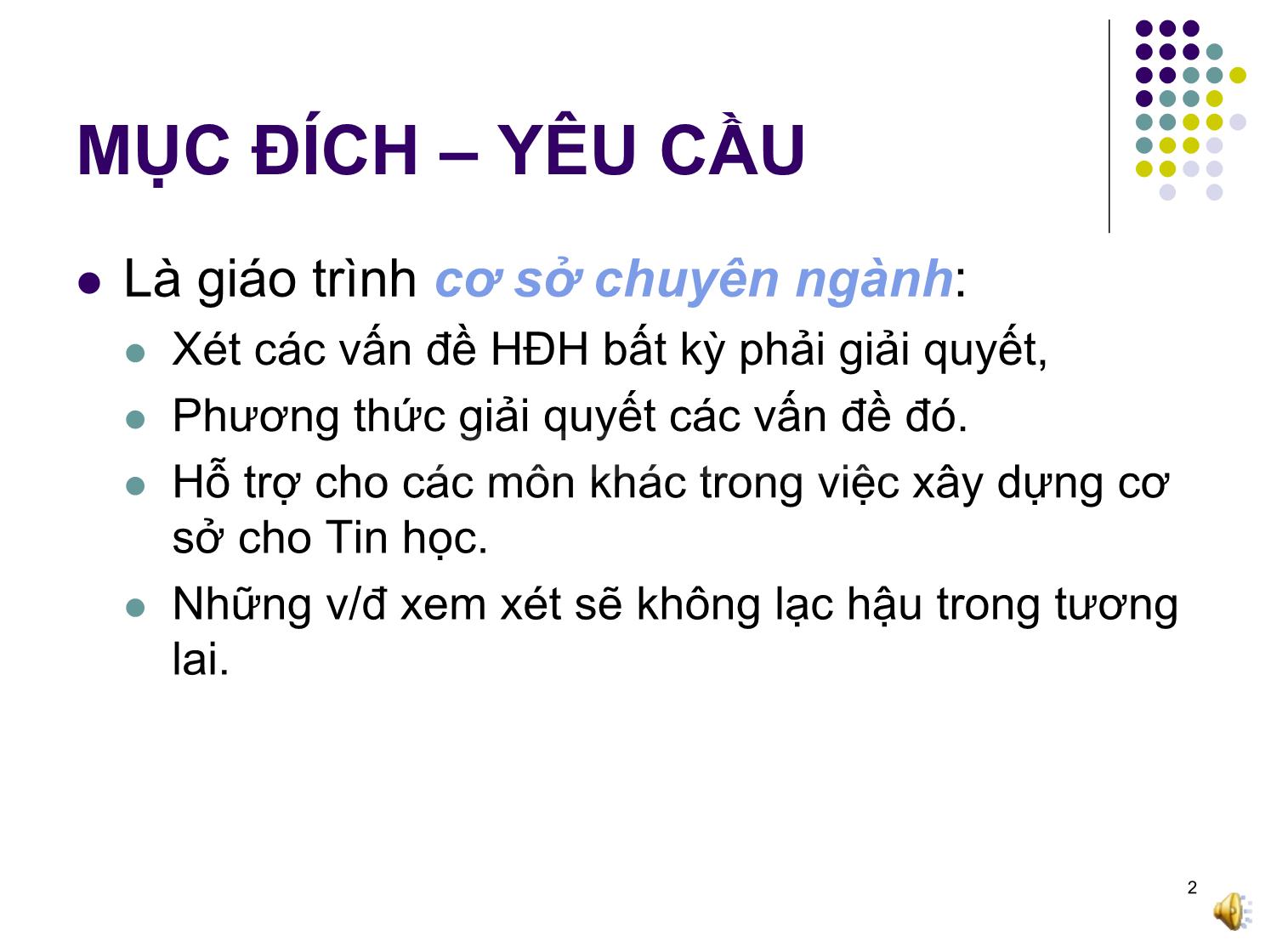 Bài giảng Hệ điều hành - Đỗ Tuấn Anh trang 2