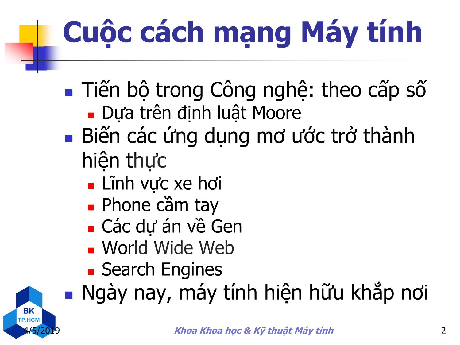 Bài giảng Kiến trúc máy tính - Chương 1: Các khái niệm và công nghệ trang 2