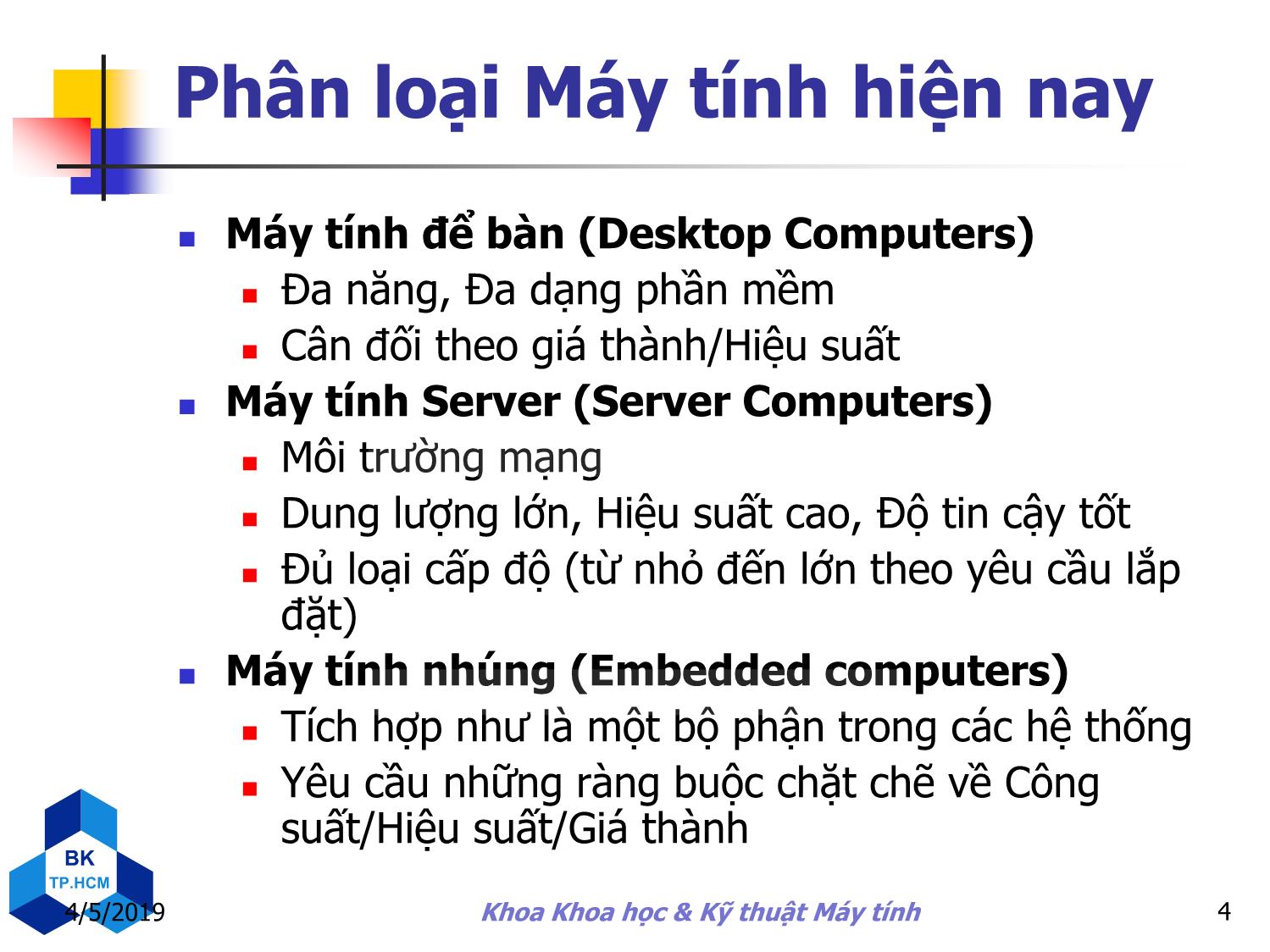 Bài giảng Kiến trúc máy tính - Chương 1: Các khái niệm và công nghệ trang 4