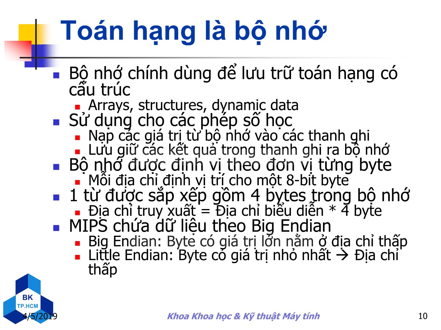 Bài giảng Kiến trúc máy tính - Chương 2: Ngôn ngữ máy, tập lệnh trang 10