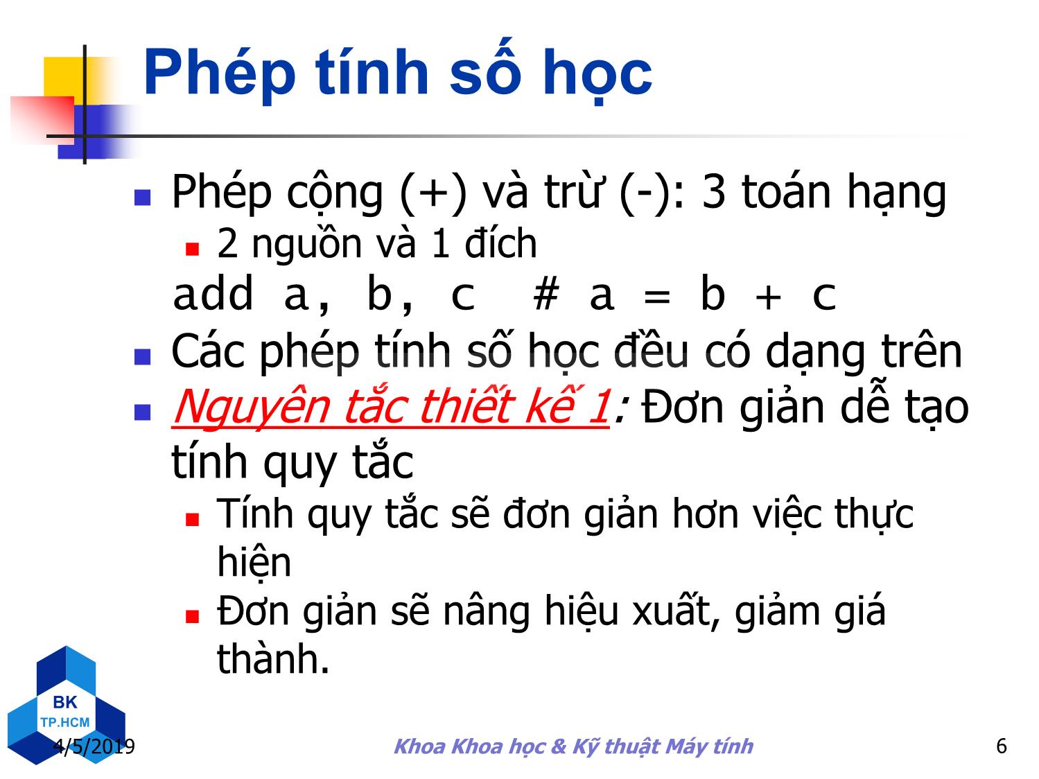 Bài giảng Kiến trúc máy tính - Chương 2: Ngôn ngữ máy, tập lệnh trang 6