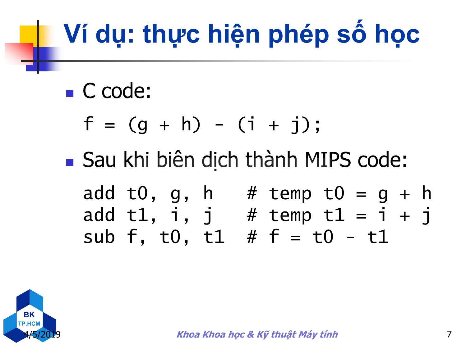 Bài giảng Kiến trúc máy tính - Chương 2: Ngôn ngữ máy, tập lệnh trang 7