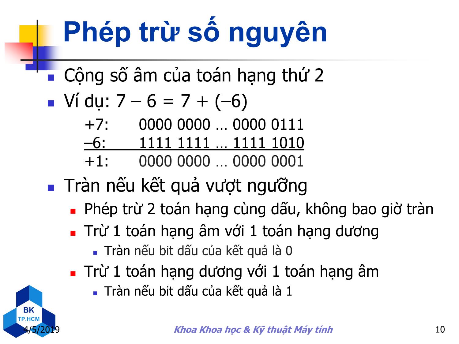 Bài giảng Kiến trúc máy tính - Chương 3: Phép số học trang 10