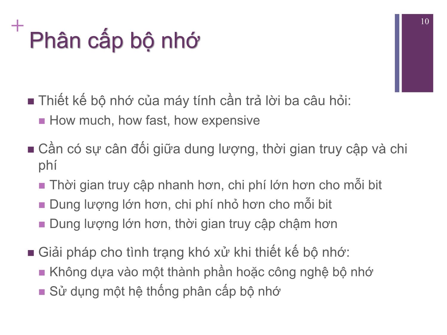 Bài giảng Kiến trúc máy tính - Chương 4: Bộ nhớ Cache - Nguyễn Hằng Phương trang 10