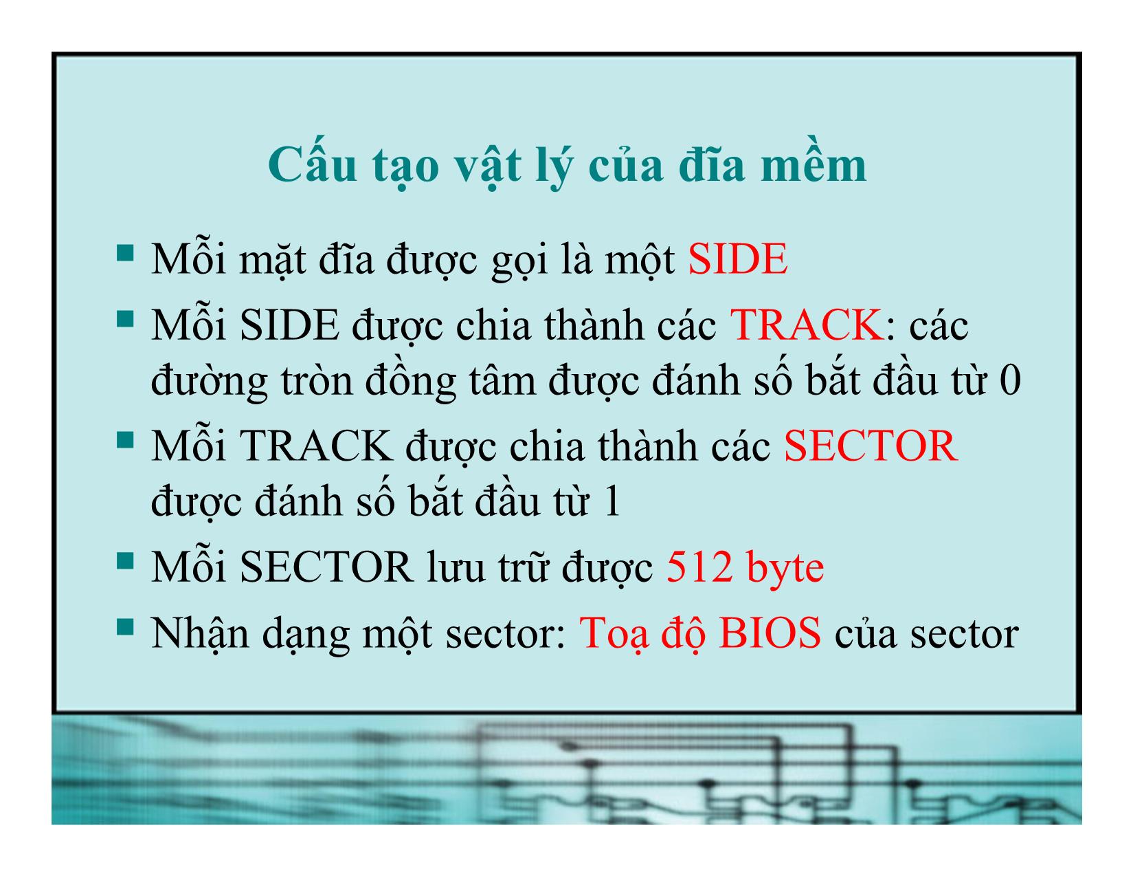 Bài giảng Kiến trúc máy tính - Chương 5: Đĩa và ổ đĩa mềm trang 6