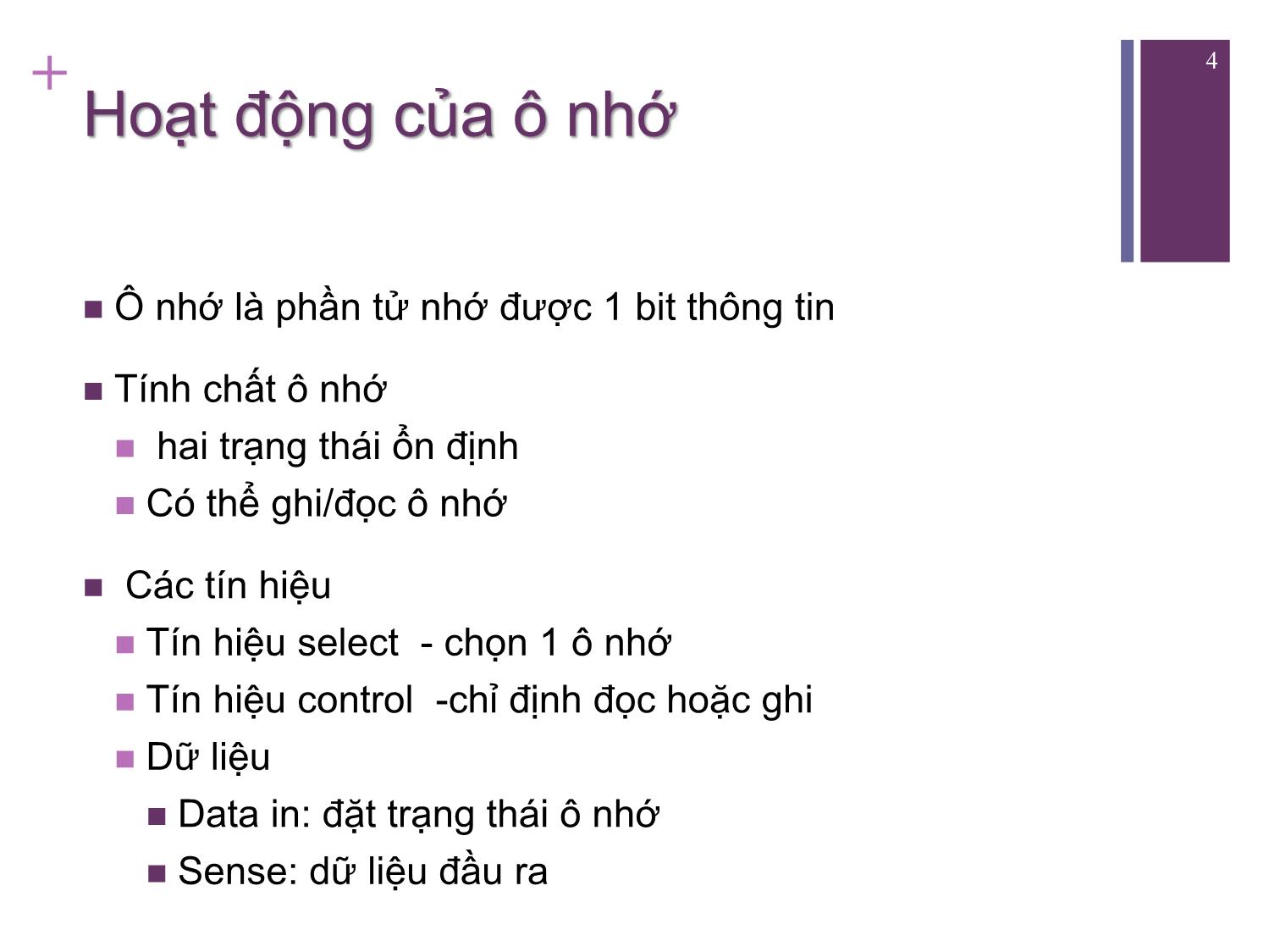 Bài giảng Kiến trúc máy tính - Chương 5: Bộ nhớ trong - Nguyễn Hằng Phương trang 4