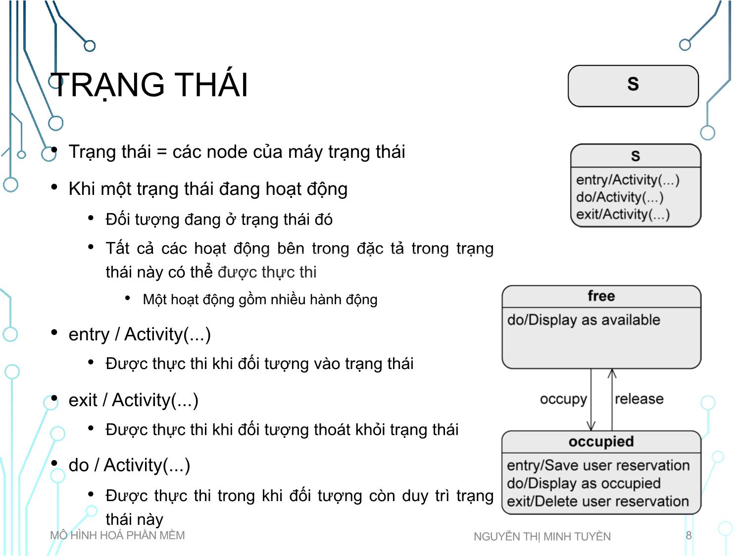 Bài giảng Mô hình hoá phần mềm - Tuần 4: State machine diagram - Nguyễn Thị Minh Tuyền trang 8