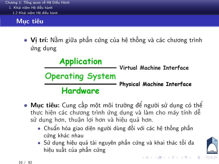 Bài giảng Hệ điều hành - Chương 1: Tổng quan về hệ điều hành - Phan Đăng Hải trang 10