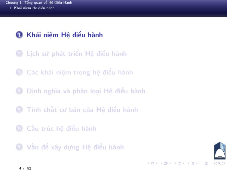 Bài giảng Hệ điều hành - Chương 1: Tổng quan về hệ điều hành - Phan Đăng Hải trang 4
