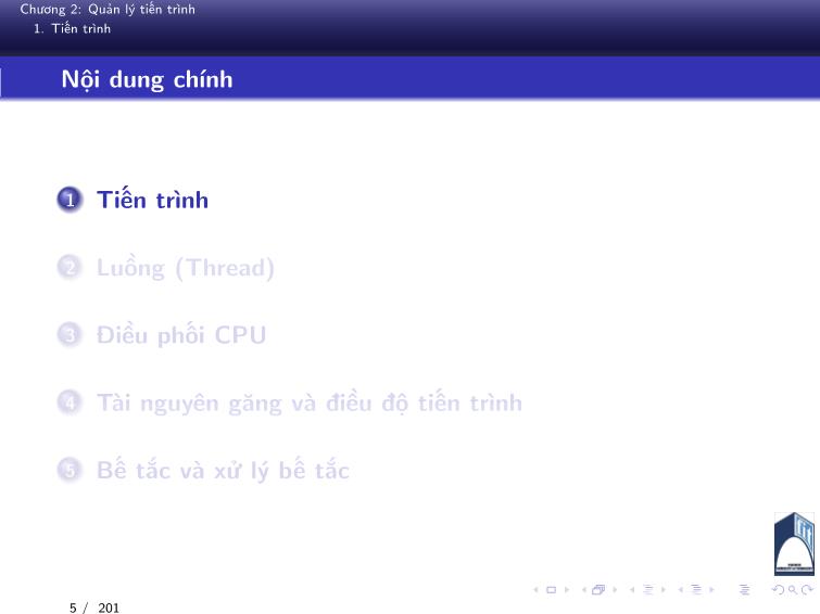 Bài giảng Hệ điều hành - Chương 2: Quản lý tiến trình - Phan Đăng Hải trang 5