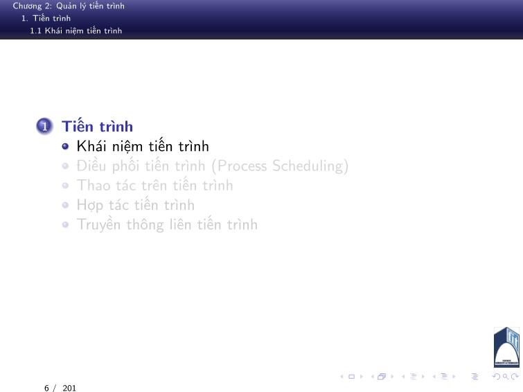 Bài giảng Hệ điều hành - Chương 2: Quản lý tiến trình - Phan Đăng Hải trang 6