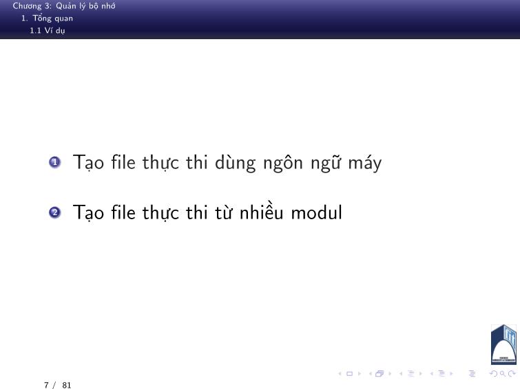 Bài giảng Hệ điều hành - Chương 3: Quản lý bộ nhớ - Phan Đăng Hải trang 9